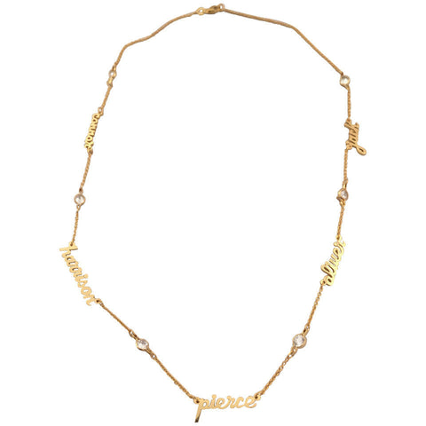 Signature Collection: mini script name necklace with crystals