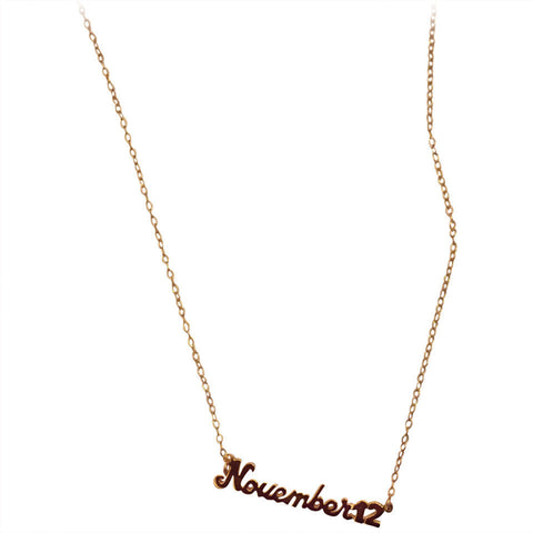 Signature Collection: mini script birthdate necklace