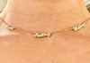 Signature Collection:  Silver Mini Script Name Necklace on Crystal by the Yard Chain
