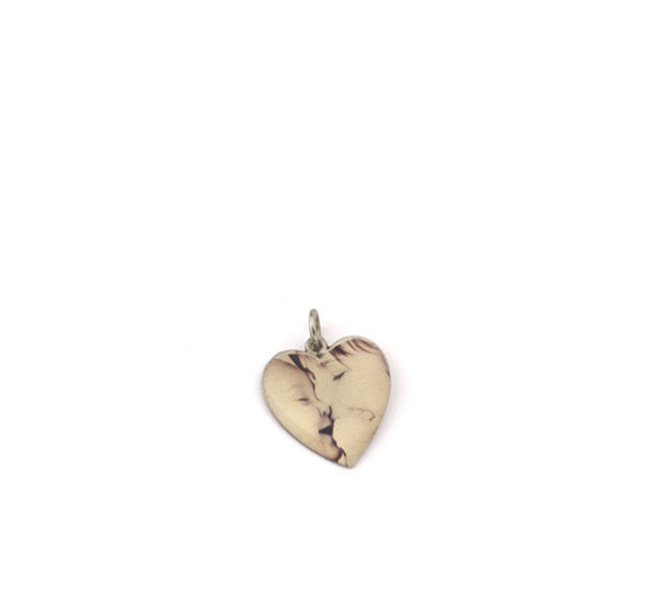 Personalized Large Sterling Silver Heart Picture Pendant with Sterling Silver Ball Chain