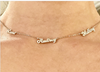 The "Signature Script Name" Collection:  Mini Script Initial bar necklace with offset diamond