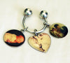 Sterling Silver Key Ring with Personalized Picture Pendants